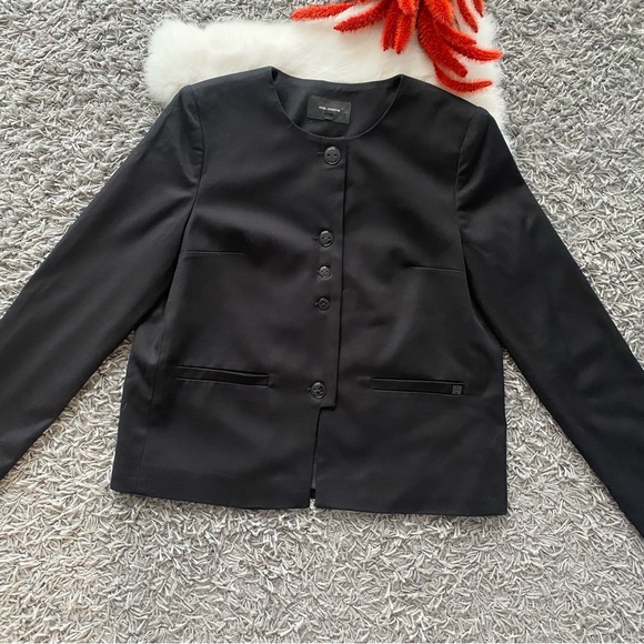 Cop.Copine Jackets & Blazers - Cop Copine Paris Black Collarless Jacket